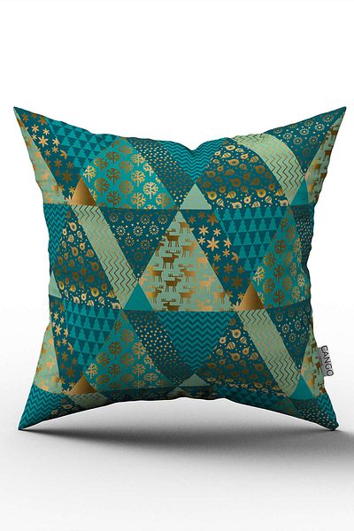 Cango Home Green Yellow Christmas Themed Digital Printed Throw Pillow Cover Cgh796