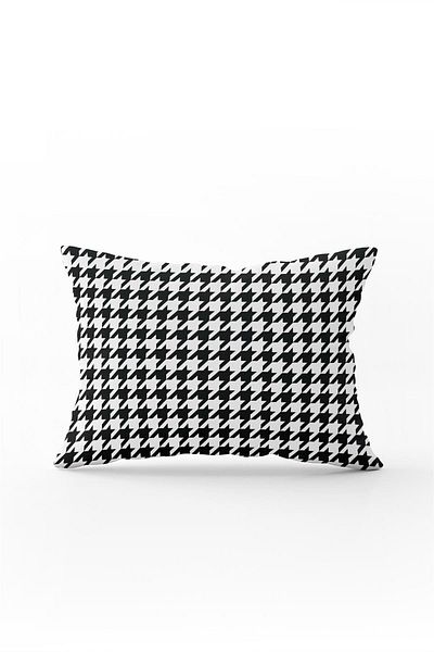 Cango Home Carcasă decorativă cu două fețe 35x50 alb-negru din picior de gală - Cgh285-3550
