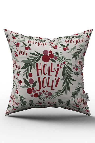 Cango Home Red Green Christmas Themed Digital Printed Throw Pillow Cover Cgh794