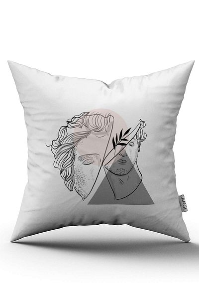 Cango Home Alb Roz Modern Sculpture Figure Digital Printed Arunca Husa de Perna Cgh539