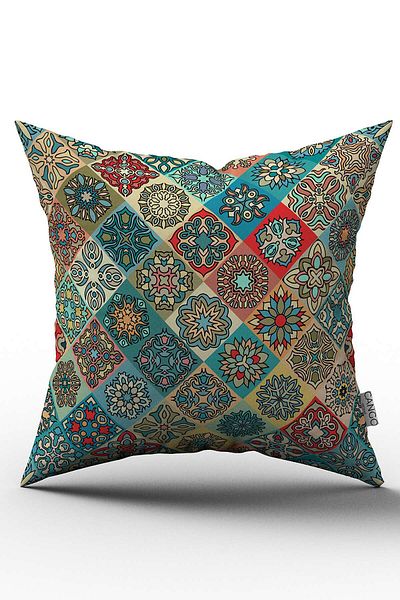 Cango Home Față de pernă cu două fețe, verde, multicoloră, cu model retro vintage, imprimată digitală - Otyk017-ct