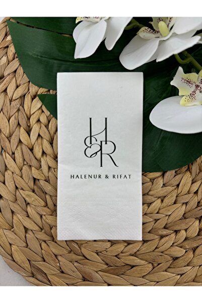 Rima Tasarım Baskılı Söz Düğün Nişan Peçetesi 20 Adet