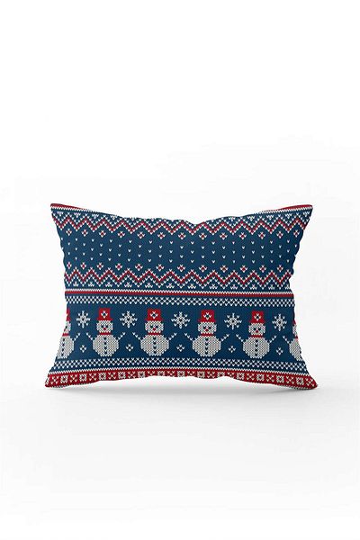 Cango Home Double Sided 35x50 Navy Blue Christmas Themed Throw Pillow Pillow Case - Cgh221-3550