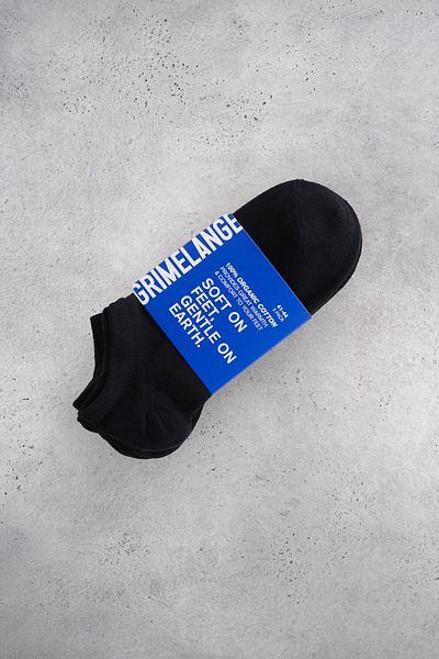 GRIMELANGE Pharazon Men's Organic Cotton 3 Pack Black Socks