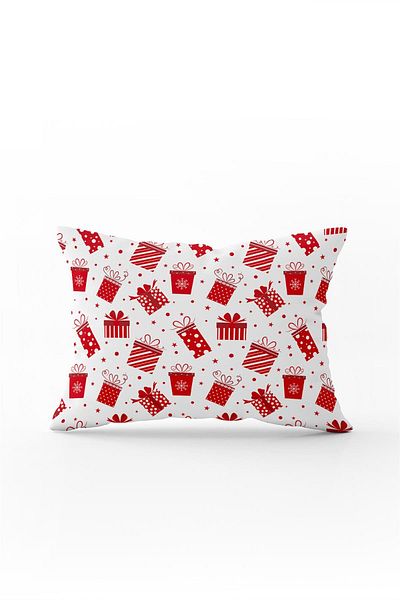 Cango Home Double Sided 35x50 Red White Christmas Themed Digital Printed Throw Pillow Pillow Case - Cgh306-3550