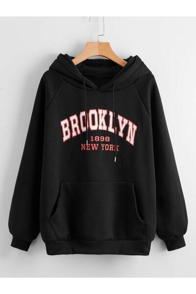 jackallie Hanocă cu capota unisex cu imprimeu Brooklyn