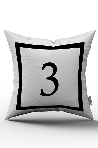 Cango Home Husă de pernă cu imprimare digitală numerică alb-negru -3