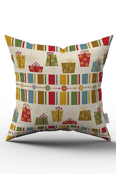 Cango Home Red Green Christmas Themed Digital Printed Throw Pillow Cover Cgh847