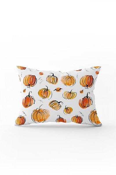 Cango Home Orange Halloween Pumpkin Patterned Digital Printed Throw Pillow Cover Cgh753-3550 Double Sided Printed