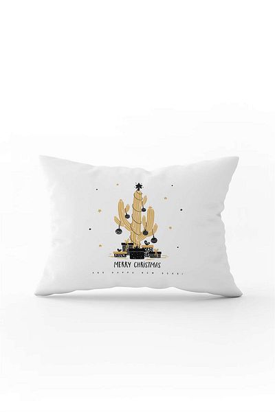 Cango Home Black Yellow Christmas Themed Digital Printed Throw Pillow Cover Cgh858-3550 Double Sided Printed