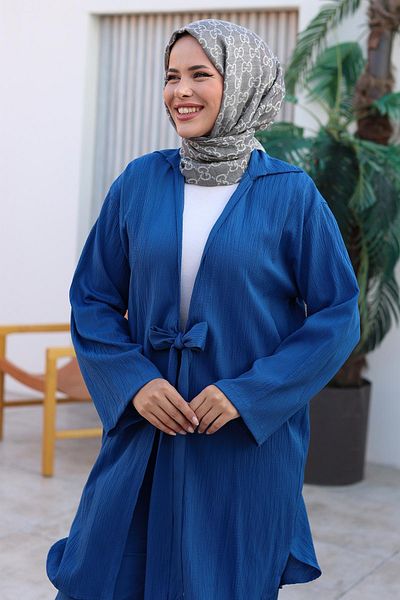 MİSSKAYLE Indigo Kimono Set - Tie Detailed 1225
