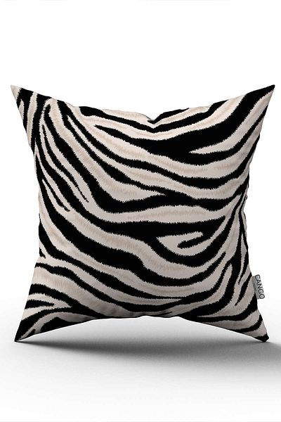 Cango Home Black Beige Zebra Patterned Digital Printing Throw Pillow Pillow Case - Cgh348