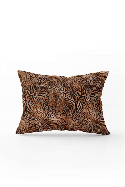 Cango Home Καφέ πορτοκαλί Zebra Leopard με μοτίβο ψηφιακής εκτύπωσης Μαξιλαροθήκη μαξιλαριού - Cgh350-3550 διπλές πλευρές