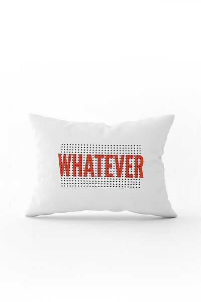 Cango Home Alb Roșu Whatever Writing Modern Digital Printing Aruncă Față de pernă - Cgh388-3550 Double Side B