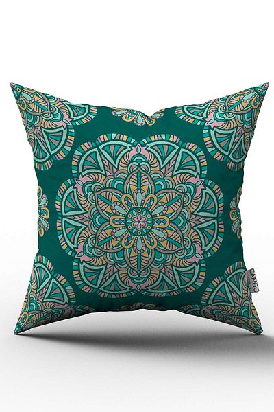 Cango Home Double Sided Green Pink Vintage Retro Patterned Digital Printed Throw Pillow Cover - Otyk350-ct