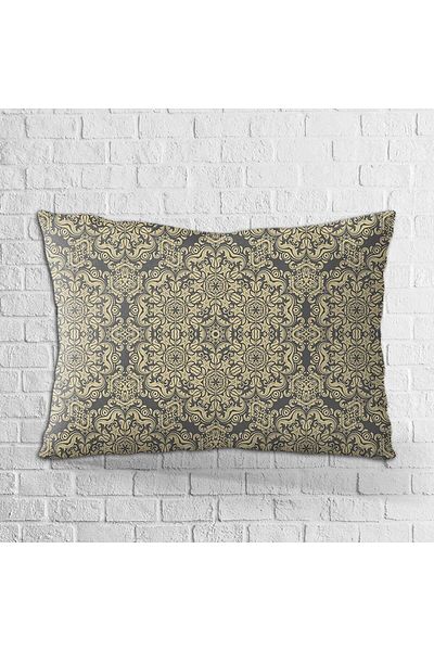 Cango Home Față de pernă cu două fețe, 35x50, gri, galben, retro, model vintage, imprimată digitală - Otyk355-3550