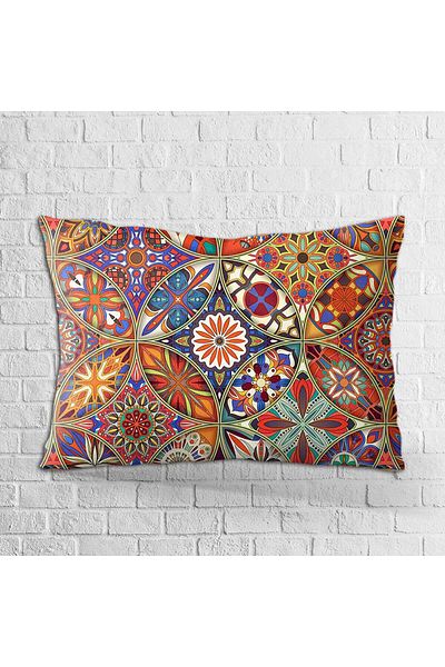 Cango Home Față de pernă cu două fețe, 35x50, portocaliu, multicolor, retro, cu model vintage, imprimată digitală - Otyk010