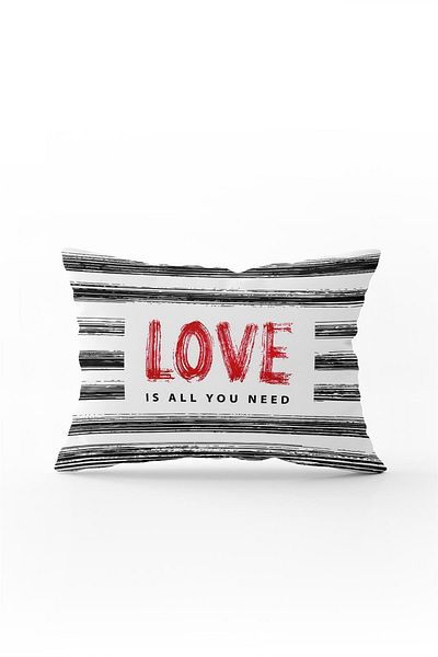 Cango Home Red Black Love Written Digital Printing Throw Pillow Pillow Case - Cgh421-3550 Double Sided Printed