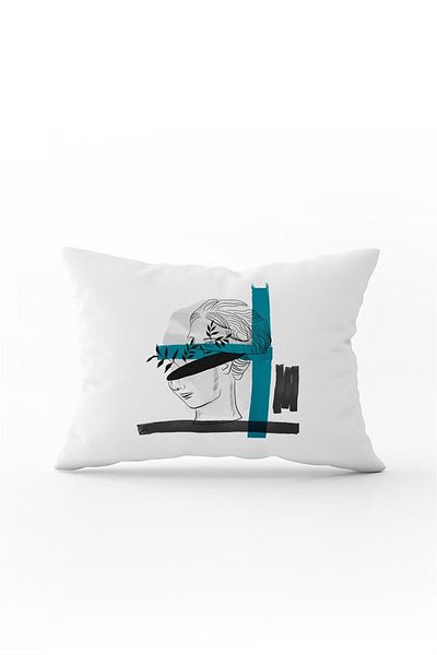 Cango Home Husă de pernă cu sculptură modernă, albă, neagră, imprimată digitală Cgh538-3550 imprimată pe două fețe
