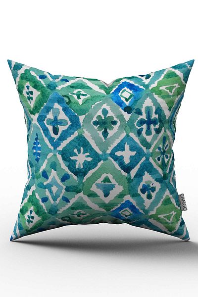 Cango Home Față de pernă decorativă cu două fețe, albastru, verde - Cgh161-ct