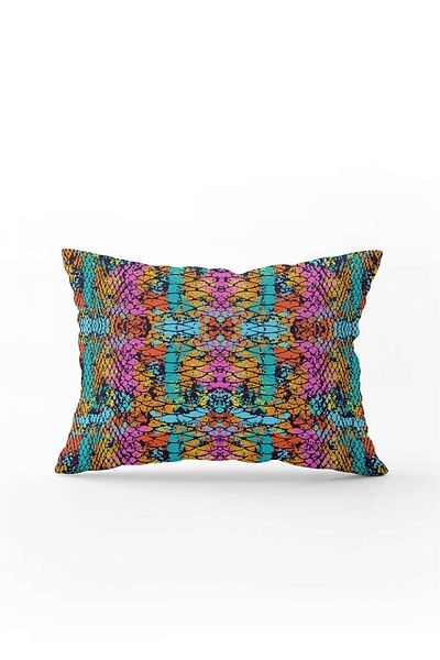 Cango Home Black Multicolor Snakeskin Patterned Digital Printing Throw Pillow Pillow Case - Cgh373-3550 Double Sided