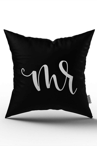 Cango Home Mr. Men's Double Sided Digital Printed Throw Pillow - Black and White Cgh318-Ct