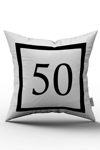 Cango Home Husă de pernă cu imprimare digitală numerică alb-negru 50