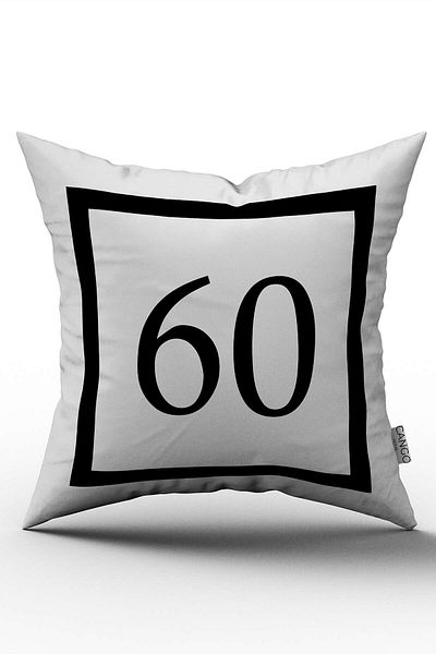 Cango Home Husă de pernă cu imprimare digitală numerică alb-negru 60