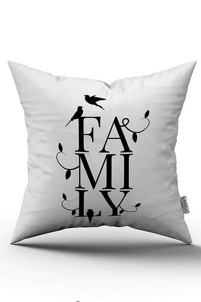 Cango Home White Black Family Written Digital Printing Throw Pillow Pillow Case - Cgh432