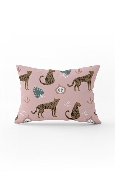 Cango Home Double Sided 35x50 Pink Brown Tropical Tiger Figure Throw Pillow Pillow Case - Cgh249-3550