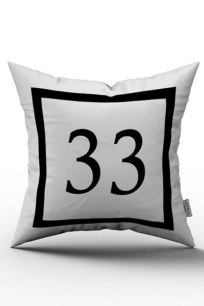 Cango Home Husă de pernă cu imprimare digitală numerică alb-negru 33
