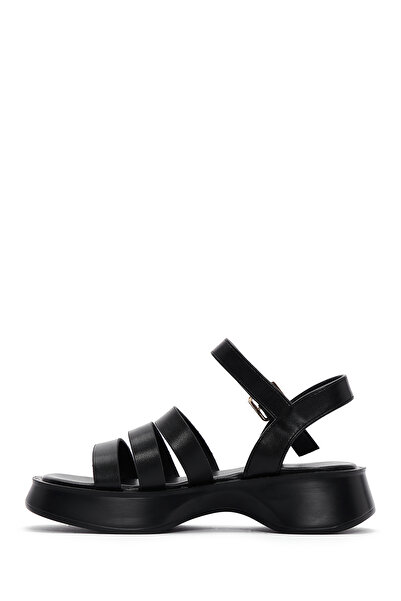 Derimod Black Thick Sole Comfort Women's Sandals - Ankle Strap, 24sfe472718
