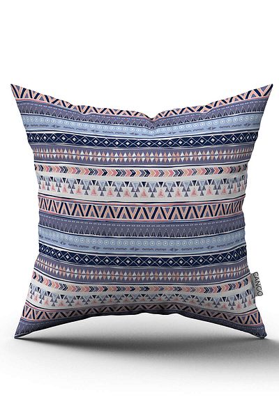 Cango Home Față de pernă cu imprimare digitală în stil etnic boem alb violet - Cgh490