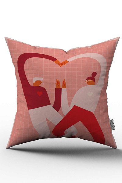 Cango Home Față de pernă cu două fețe, roz roșu, cu figuri moderne - Cgh177-ct