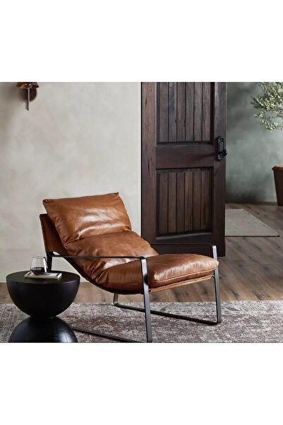 NAPOLYON Gerçek Deri Kahverengi Lama Berjer