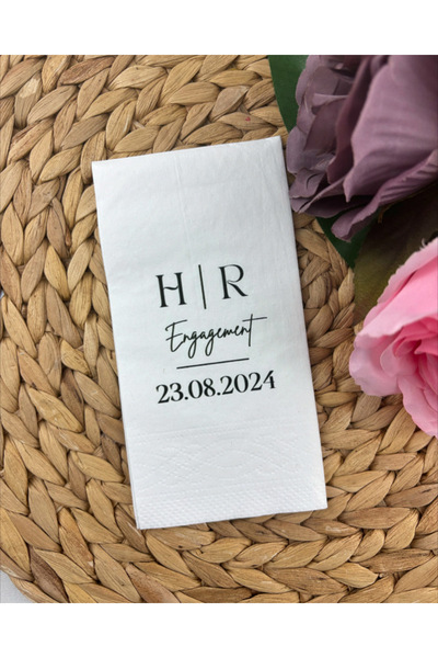 Rima Tasarım Baskılı Söz Düğün Nişan Peçetesi 20 Adet