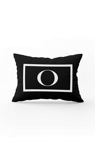 Cango Home Black and White Letter Double Sided Digital Printed Throw Pillow Cover Letter O