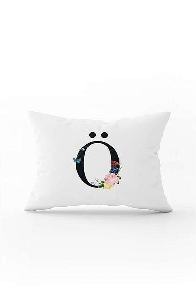 Cango Home Red Floral Black Letter Double Sided Digital Printed Throw Pillow Cover