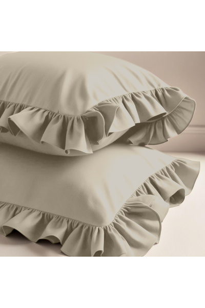 Sabia bumbac 100% 62 fire (155 TC) 50x70 cm Set de fete de pernă cu volane