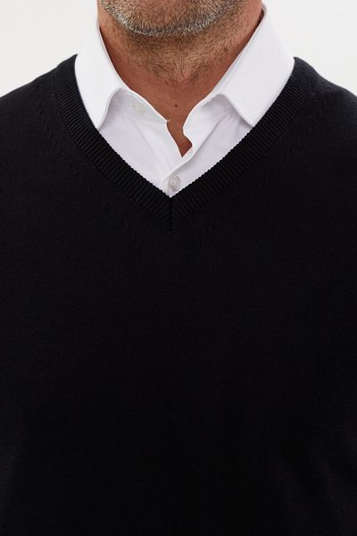 Tony Montana Μεγάλο μέγεθος V Neck Basic Knitwear-TB-3044