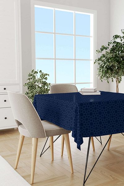 Cango Home Albastru bleumarin și alb cu tema Ramadan, cu modele decorative, cu imprimare digitală, cgh1314-ms