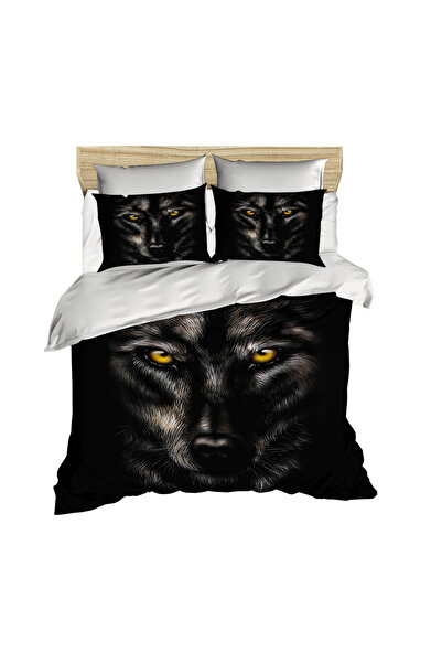 Fabeteks Alpha Wolf 3D Digital Double Duvet Cover Pillow Set