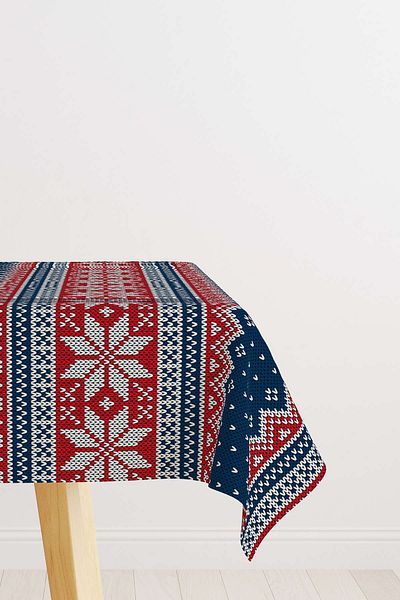 Cango Home Navy Blue Christmas Themed Tablecloth Cgh223-ms