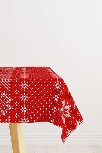 Cango Home Red Blue Christmas Themed Digital Printed Tablecloth Cgh836-ms