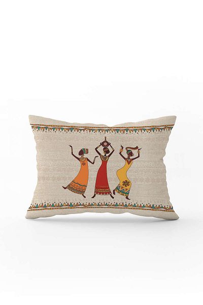 Cango Home Ethnic αφρικανική γυναικεία φιγούρα ψηφιακή τυπωμένη μαξιλαροθήκη 35x50 Cgh1258