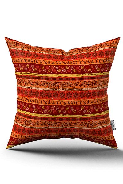 Cango Home Double Sided Red Ethnic African Patterned Digital Printed Throw Pillow Cover-cgh1263-ct
