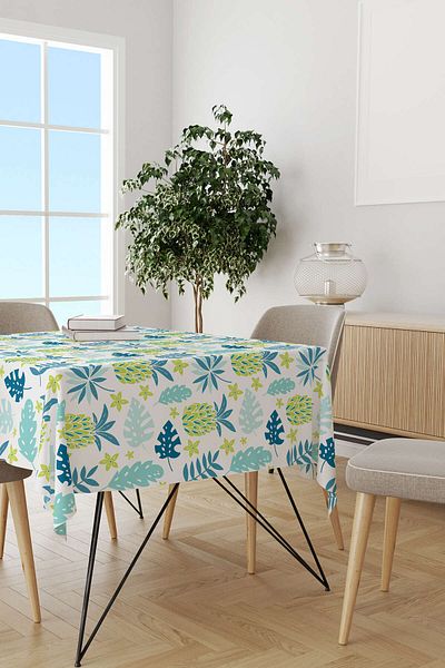 Cango Home Albastru Verde Ananas Tropical Model Imprimat Digital Desktop Cgh610-ms