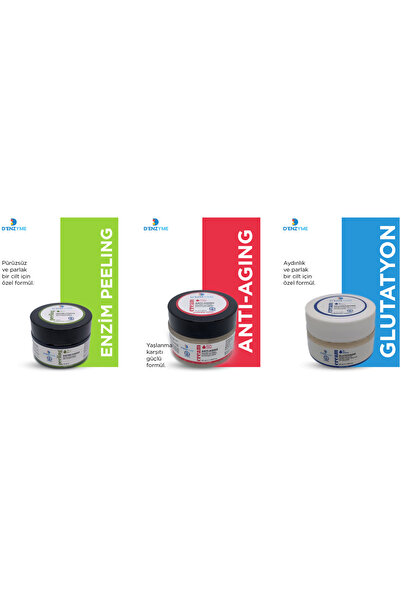 D'ENZYME Enzim Peeling Toz + Anti-Aging + Glutatyon Krem Seti