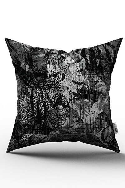 Cango Home Tropski lisnati beli crni Jastučnica - Cgh069