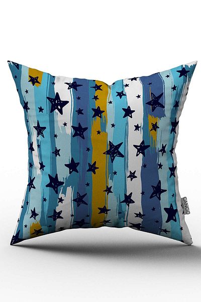 Cango Home Husă de pernă Blue White Star - Cgh066